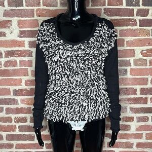Fun Anthropologie Plenty by Tracy Reece Sweater in Black and White Size Small